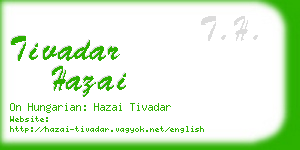 tivadar hazai business card